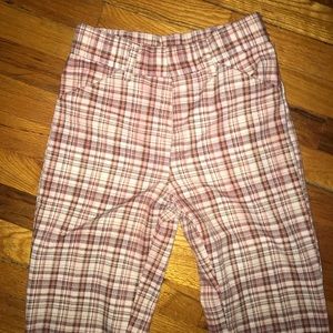 Vintage plaid printed bell bottom pants